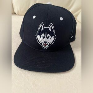 Zephyr Dark navy  and White adjustable Cap with Embroidered UConn huskies Design